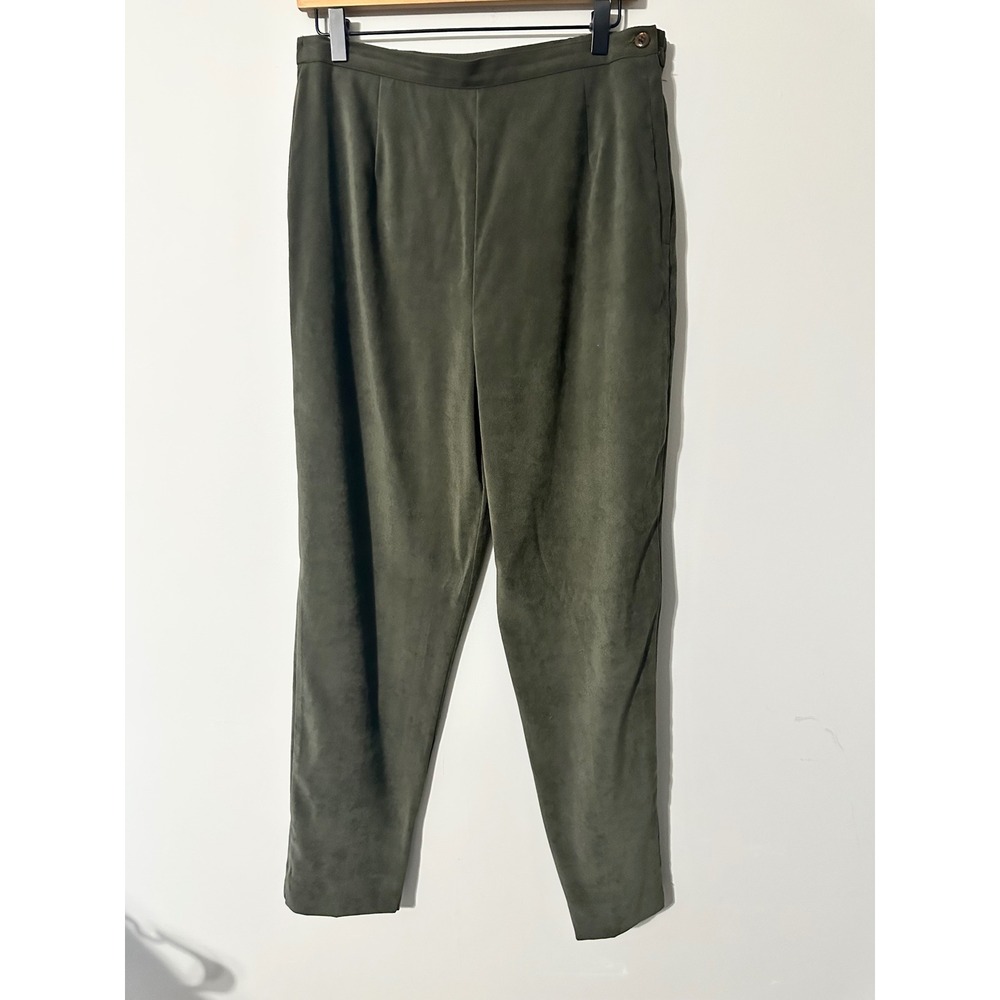 First Option Women Vintage Olive Green High Waist Trousers Pants Size‎ 12